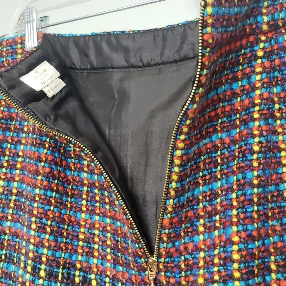 Kate Spade Judy Rainbow Tweed Skirt Size 8